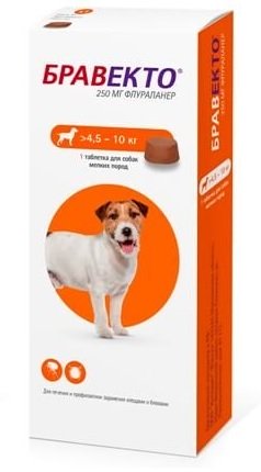 Жевательная таблетка Бравекто для собак 4,5-10 кг (РФ)