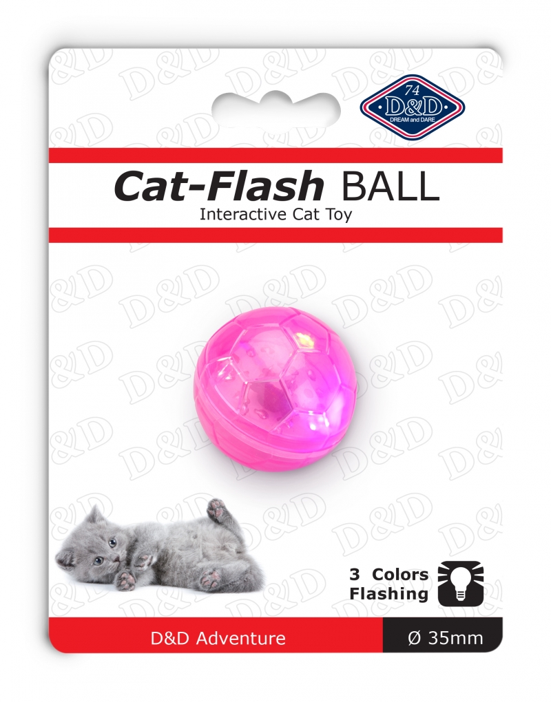 Игрушка для кошек интерактивная EBI "Мяч светящийся", розовая, 3,5см