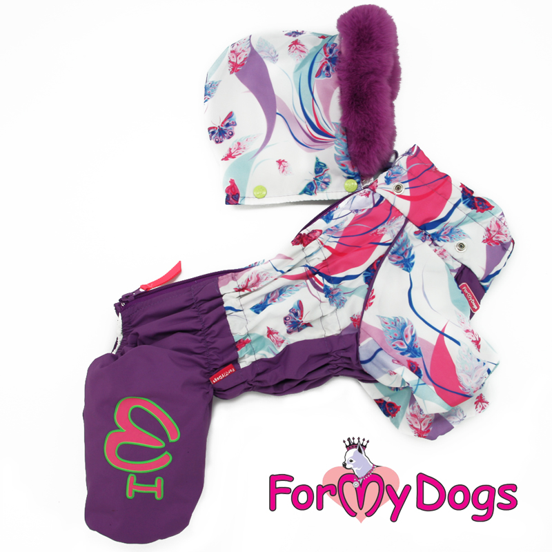 Комбинезон ForMyDogs белый/фиолетовый для девочек  (FW844-2020 F)