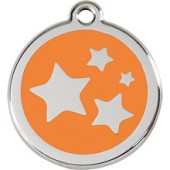 Адресник S (d20мм) оранжевый со звездами