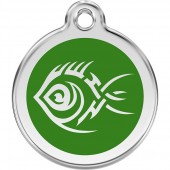 Адресник S (d20мм) Зеленый с рыбкой