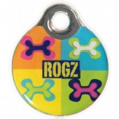 Адресник ROGZ  L "Разноцветные кости"  (d 3,4см), пластик, (IDR34BW)