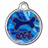 Адресник ROGZ L синий с косточкой (d 3,1см), металл, (IDM31CD)