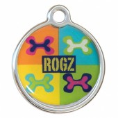Адресник ROGZ  S "Разноцветные кости"  (d. 2см), металл, (IDM20BW)