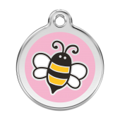 Адресник нежно-розовый с пчелкой