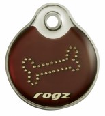 Адресник ROGZ  S коричневый "Косточка" (d 2,7см), пластик, (IDR27BM)