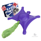 Игрушка для собак GIGWI Белка-летяга с пищалкой, фиолетовая 27 см (75426)