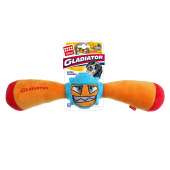 Игрушка для собак GIGWI Гладиатор в резиновом шлеме-палка с пищалкой (оранжевый) 41 см (75441)