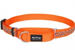 Ошейник-полуудавка Red Dingo оранжевый Snake Eyes 12мм*21-33см