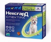 Жевательная таблетка Фронтлайн НЕКСГАРД СПЕКТРА для собак 7,5-15 кг (ЕВРОПА)