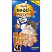 Лакомства для кошек INABA "Запеченные трубочки с начинкой из парного куриного филе" 10гр*4пакетика
