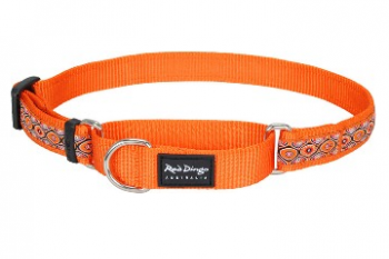  Ошейник-полуудавка Red Dingo оранжевый Snake Eyes 25мм*41-62см