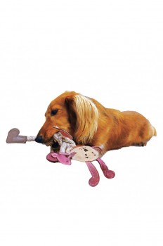 Супер кожаная игрушка для собак с крепкими хлопковыми канатами для чистки зубов Кролик