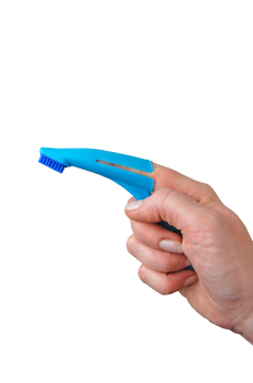 Анатомическая зубная щетка на основе силикона для приучения к зубной гигиене для крупных и средних пород