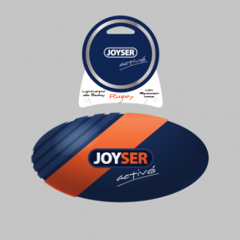 Игрушка для собак JOYSER Active Резиновый мяч регби с пищалкой M синий, 15 см (7069)
