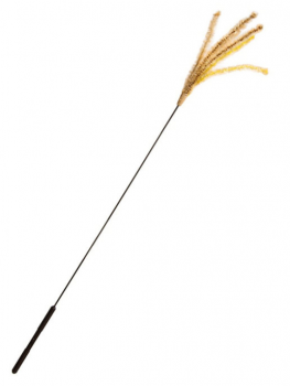 Длинный золотистый колосок-дразнилка для кошек из натурального льна