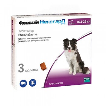 Жевательная таблетка Фронтлайн НЕКСГАРД для собак 10,1-25 кг (КИТАЙ)