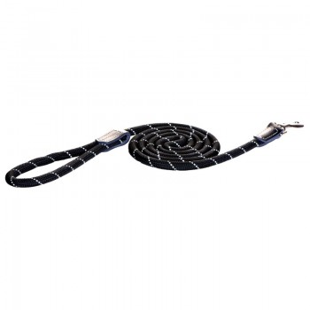 Поводок  ROGZ - Rope, круглого сечения, чёрный, 12 мм*1,8 м (HLLR12A)