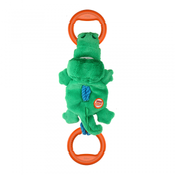 Игрушка для собак GIGWI Крокодил на веревке с пищалкой, 50см (75461)