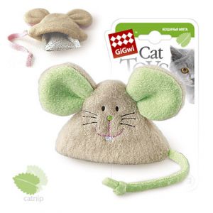 Игрушка для кошек GIGWI Мышка с кошачьей мятой (75041)