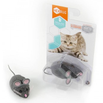Игрушка для кошек интерактивная, микроробот HEXBUG"Мышка Грей", серая