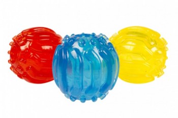 Игрушка для собак DUVO+ "Мяч из TPR с ребрами жесткости", 8см 