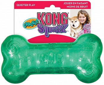 Игрушка для собак KONG Squeezz Crackle Косточка средняя, 15*4см
