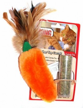 Игрушка для кошек KONG "Морковь" с кошачьей мятой, 20см