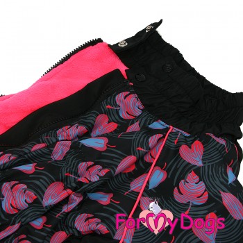 Комбинезон ForMyDogs чёрный/розовый для девочек (FW901/2-2020 F)