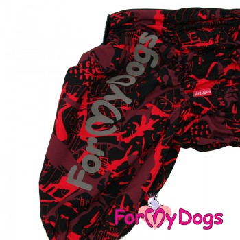 Комбинезон ForMyDogs красный/чёрный для девочек (FW900/3-2020 F)