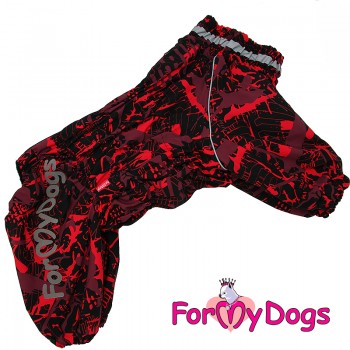 Комбинезон ForMyDogs красный/чёрный для девочек (FW900/3-2020 F)