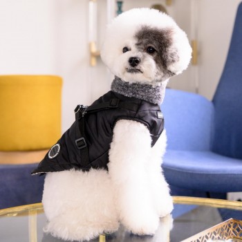 Куртка для собак со встроенной шлейкой PUPPIA "Donavan", черная