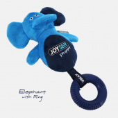 Игрушка для собак JOYSER Puppy Слоник с резиновым кольцом и пищалкой S/M голубой, 21 см (7035J)