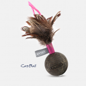Игрушка для кошек JOYSER Catnip Ball Мячик из спрессованной кошачьей мяты с перьями розовый, 13 см (7047)