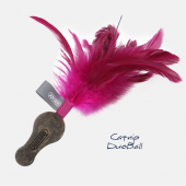 Игрушка для кошек JOYSER Catnip Duoball из спрессованной кошачьей мяты с перьями розовая, 21 см (7050)