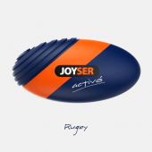 Игрушка для собак JOYSER Active Резиновый мяч регби с пищалкой M синий, 15 см (7069)