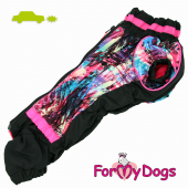 Комбинезон ForMyDogs черный  с розово-голубыми разводами для девочек (FW1017-2021 F)