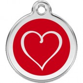 Адресник M (d30 мм) красный с сердцем
