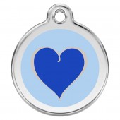 Адресник S (d20мм) Голубой с синим сердцем