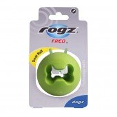 Игрушка ROGZ мяч пупырчатый с отверстием для лакомств для массажа десен, 68 мм
