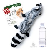 Игрушка GiGwi для собак "Шкурка енота + бутылка с отключаемой пищалкой" 52см (75270)