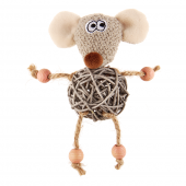 Игрушка для кошек GIGWI Мышка с плетеным мячиком и колокольчиком (75521)