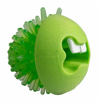 Игрушка ROGZ мяч пупырчатый с отверстием для лакомств для массажа десен, 68 мм