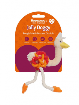 Игрушка для собак комбинированная ROSEWOOD "Страус Мини", бежево-оранжевый, 22см