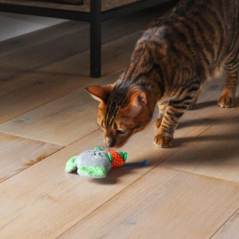 Игрушка для кошек с кошачьей мятой ROSEWOOD "Большая мышь", разноцветная, 10см										