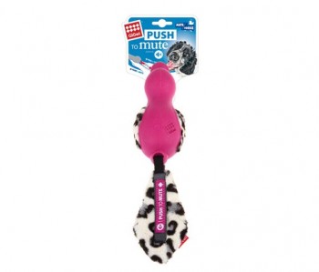 Игрушка для собак GIGWI Утка с отключаемой пищалкой, розовая (75320