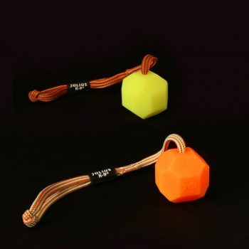 Игрушка для собак К-9 Мяч с ручкой, силикон флуоресцентный, 6 см