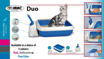 Туалет для кошек DUO с совочком на подставке